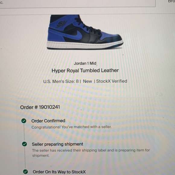 Jordan 1 Mid Hyper Royal Tumbled Leather - Picture 12 of 13